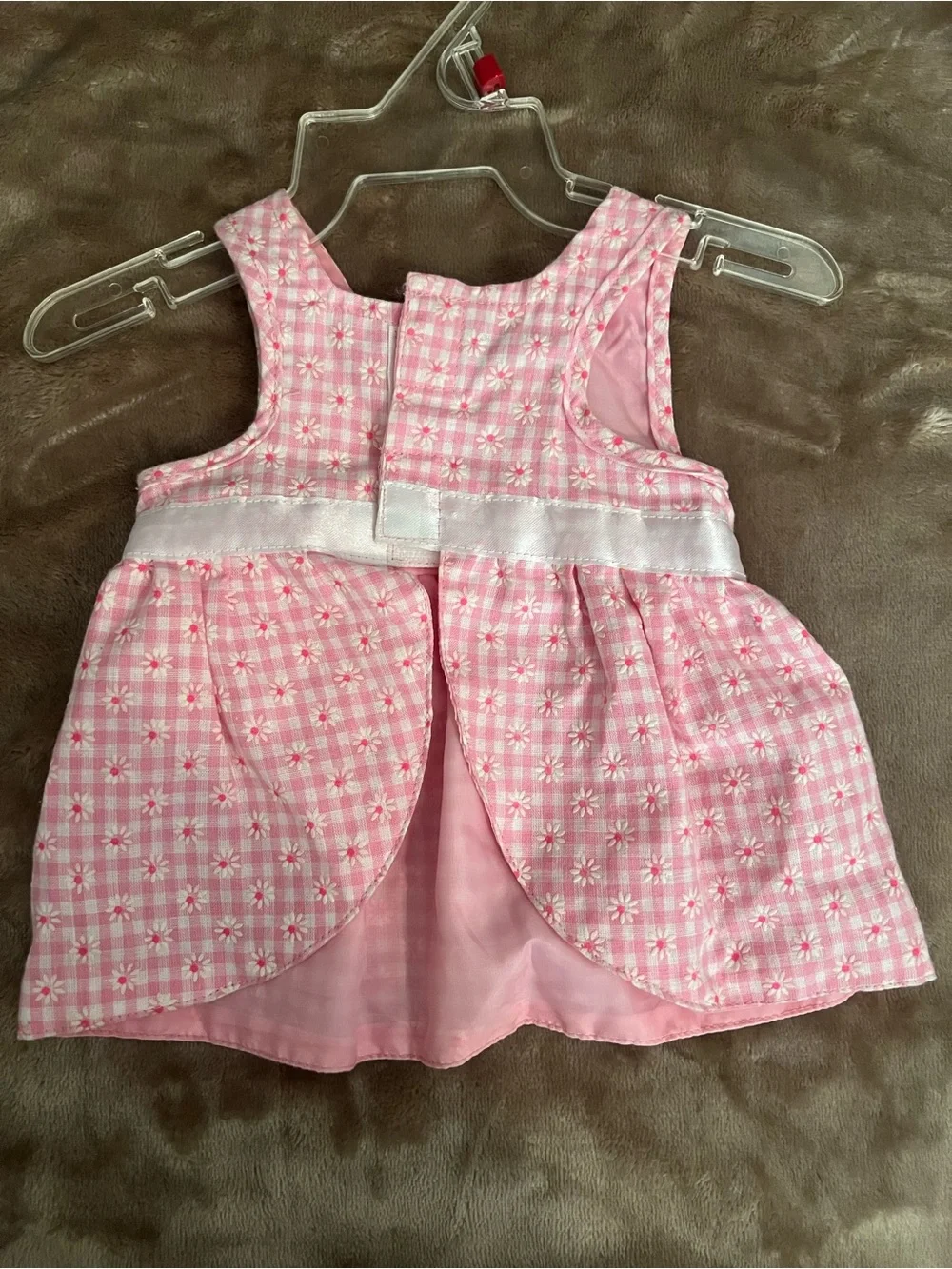 Small Pink and white Dog Sundress with bow
